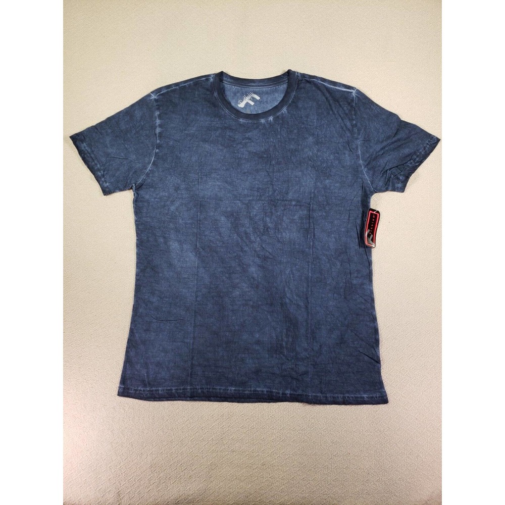 Fission Shirt Mens Large L Blue Stretch Cotton Blend Pullover Crew Neck NWT A9